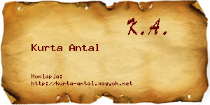 Kurta Antal névjegykártya